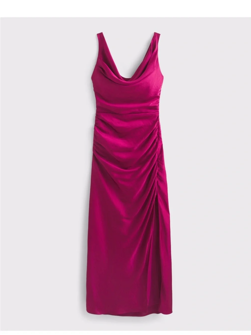 Berry Cowl Neck Draped Maxi Dress